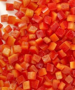 Pimiento morrón rojo en dados congelado