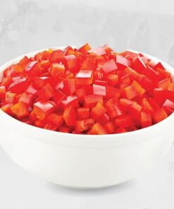 Pimiento morrón rojo en dados congelado